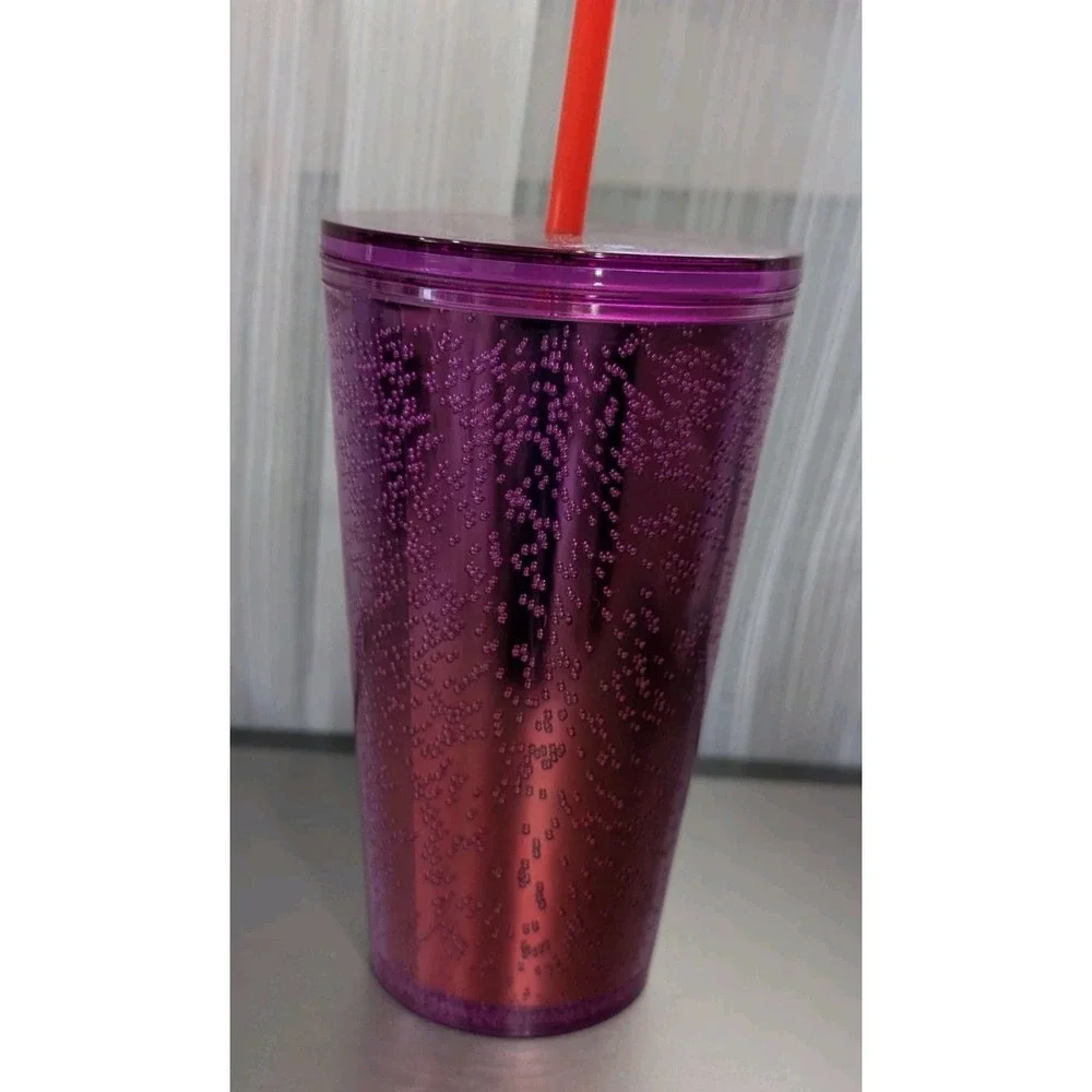 Starbucks New 2021‎ Purple and Red Bubble Ombre Tumbler Cold Cup 16oz
